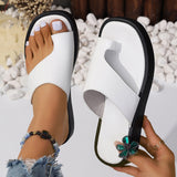 Solid color toe platform slippers