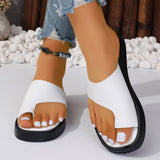 Solid color toe platform slippers