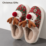 2024 Winter cute Christmas elk cotton slippers