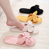 Bowknot Open Women's cotton slippers