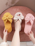 Bowknot Open Women's cotton slippers