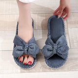 Bowknot Open Women's cotton slippers